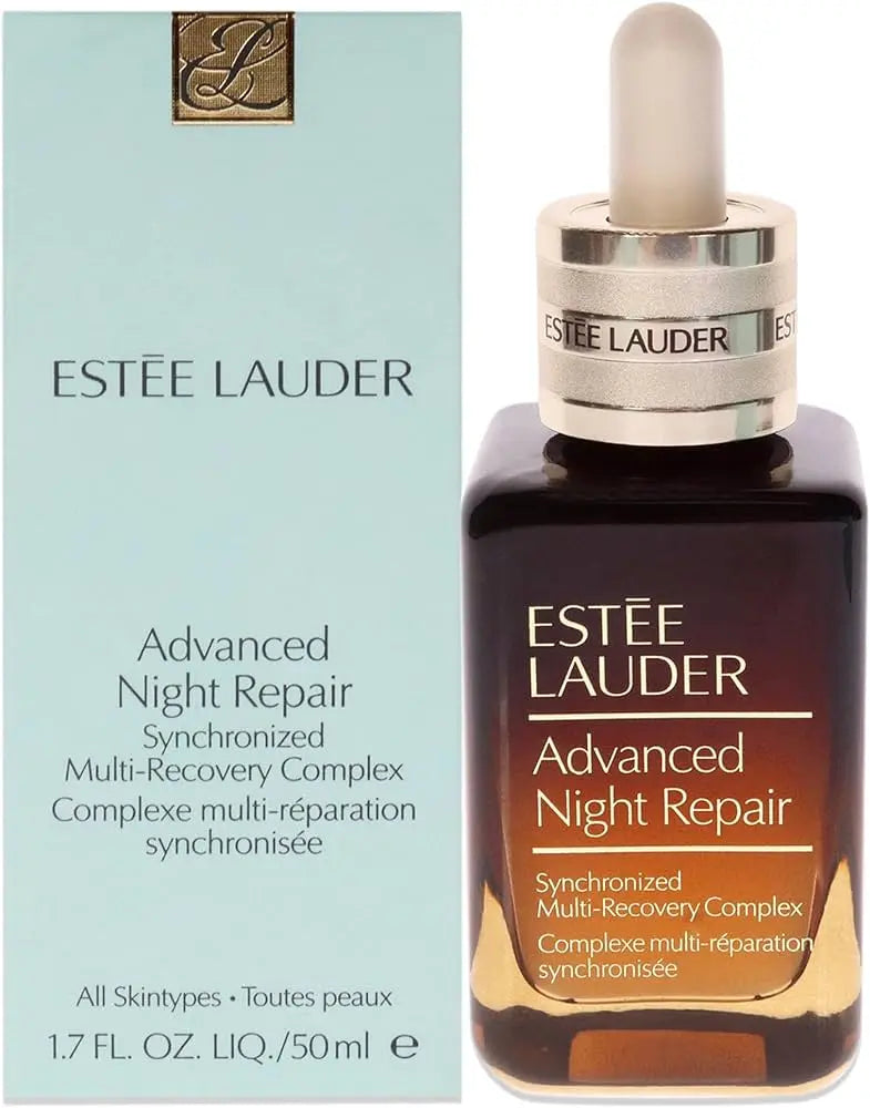 Estee Lauder Advanced Night Repair wholesale serum bottle and light blue packaging box with dropper 50ml