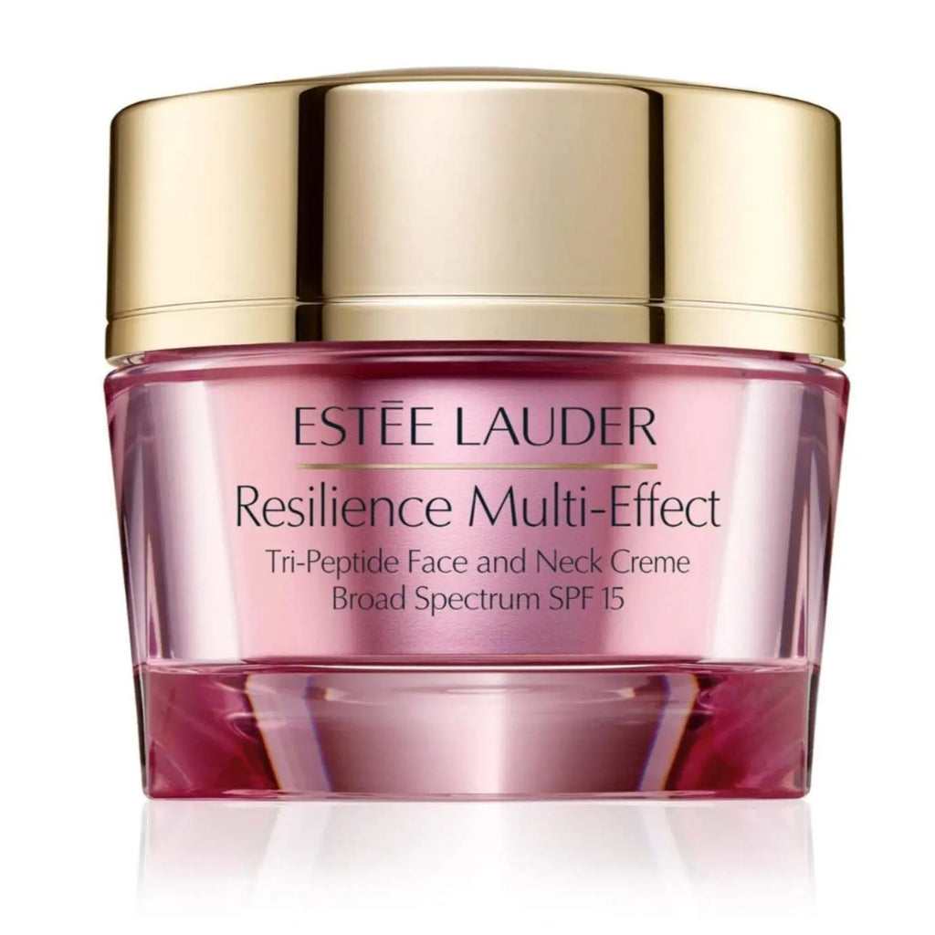 Estee Lauder face and neck cream wholesale Resilience Multi-Effect Tri-Peptide Creme with SPF 15 in pink jar