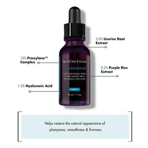Skinceuticals HA Intensifier serum bottle with ingredients like Proxylane Complex and Hyaluronic Acid
