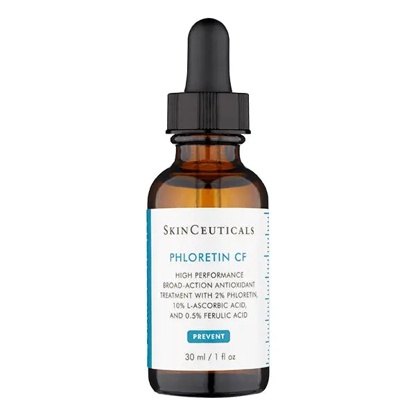 Skinceuticals Phloretin CF serum 30ml brown glass bottle with dropper for antioxidant skin treatment