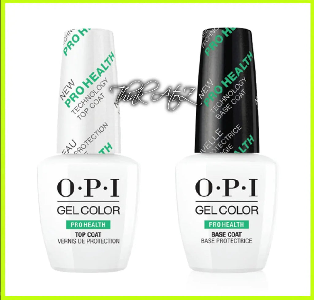 OPI GelColor prohealth top coat and base coat bottles from the OPI GelColor base and top coat kit by ThinkAtoZ