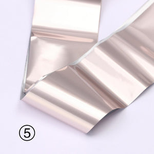 Rose Gold Laser Matte Nail Transfer Foils Rhinestones Decorations Nail Polish Wrap Manicure Nails Accessories Supplies