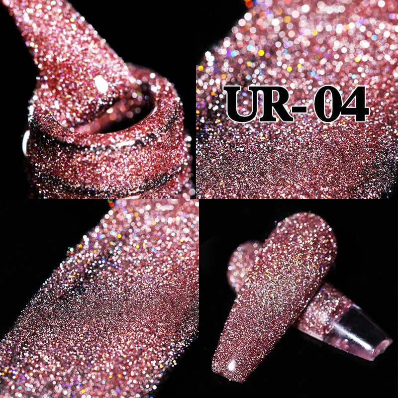 UR SUGAR Blue Red Gold Reflective Gel Nial Polish Glitter Color UV LED Gel Varnish Soak Off Nail Gel Nail Polish For Manicure