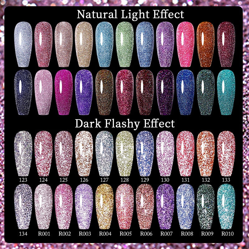 UR SUGAR Blue Red Gold Reflective Gel Nial Polish Glitter Color UV LED Gel Varnish Soak Off Nail Gel Nail Polish For Manicure