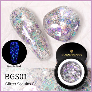 BORN PRETTY Glitter Sequins Nail Gel Shiny Glitter Gel Nail Polish 5g Semi Permanent Gel Varnish For Manicure Nail Art Design
