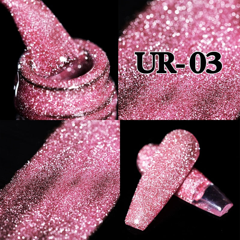 UR SUGAR Blue Red Gold Reflective Gel Nial Polish Glitter Color UV LED Gel Varnish Soak Off Nail Gel Nail Polish For Manicure