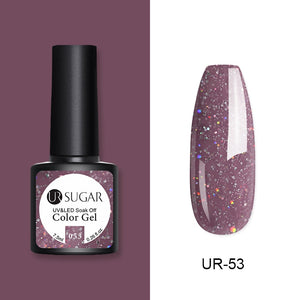 UR SUGAR 7.5ml Nude Glitter UV Gel Nail Polish Purple Series Holographics Gel Polish Soak Off UV LED Gel Varnish Semi Permanent