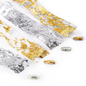 10 Rolls/Set 3D Mesh Nail Art Stickers Mix Gold Silver Foil Net Line Tape on Nails Decals for Nail Decorations Designs