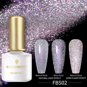 BORN PRETTY Reflective Glitter Gel Nail Polish Auroras Nail Art iridescent Effect Soak Off UV Gel for Nails Design 6ml