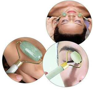 Double Green Jade Roller Facial Roller Face Massager Slimming Face Neck lift masajeador Facial Massage Stone Beauty Health Care