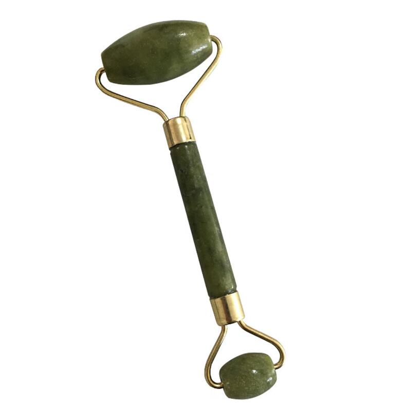 Double Ended Green Jade Facial Roller Face & Neck Slimming Beauty Massager Health Care