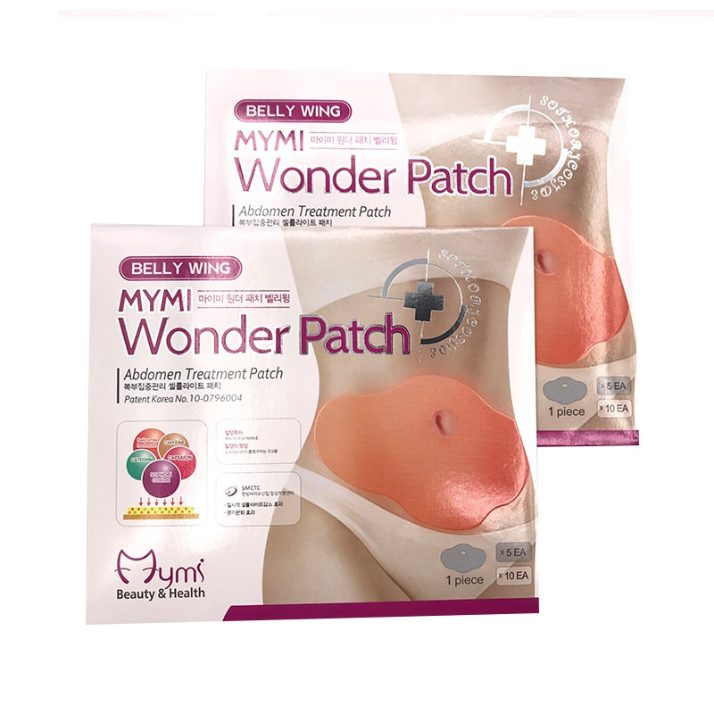 30 Days 10Pc Mymi Wonder Patch Quick Slimming Patch Weight Loss Belly Slim Patch Abdomen Fat burning Navel Stick Face Lift Tool