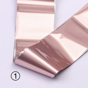 Rose Gold Laser Matte Nail Transfer Foils Rhinestones Decorations Nail Polish Wrap Manicure Nails Accessories Supplies