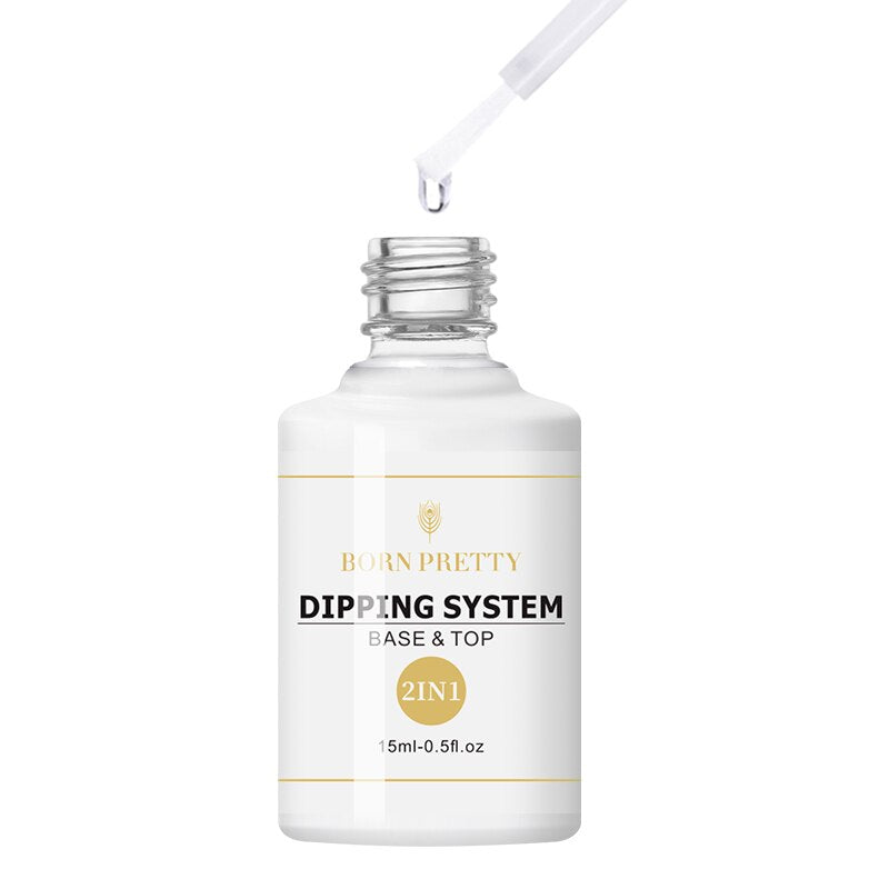 BORN PRETTY 7ml 15ml Dip Nail Powder System Liquid Base Top Coat Activator Brush Nail Art Natural Dry Without Lamp Cure
