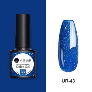 UR SUGAR 7.5ml Blue Series Glitter Gel Nail Polish  Shiny Sequins Laser UV Gel Varnish Soak Off UV LED Gel varnish