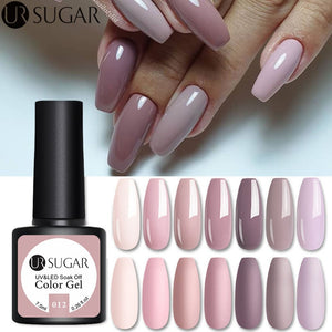UR SUGAR 7.5ml Nude Color Gel Nail Polish Pink Rose Gold Glitter UV Gel Varnish Semi Permanent Soak Off UV LED Nails Gel varnish