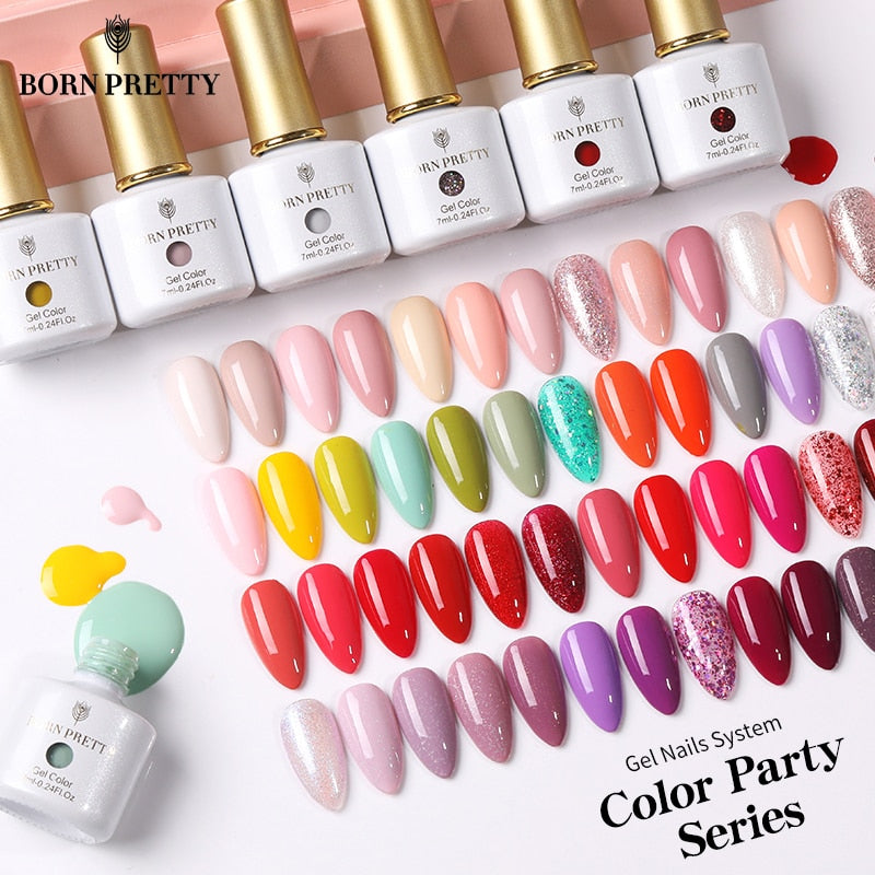BORN PRETTY 7ml Gel Nail Polish 88 Colors Nail Art Color & Party Series Nail Gel Colorful Soak Off UV Gel Varnish All for Nails