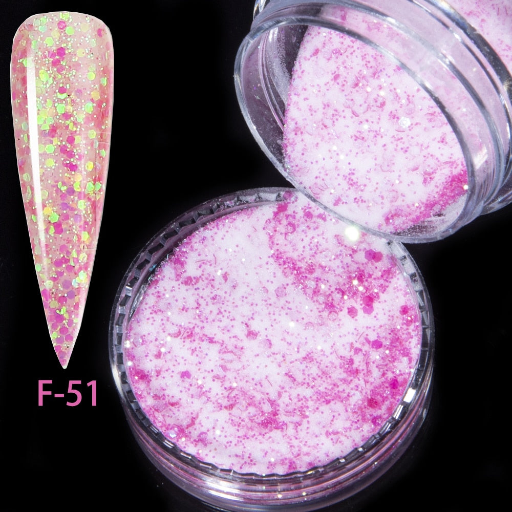 Acrylic Powder Holographic Glitter Dip Powder Sequins Nails Art Monomer Accessories for Builder Nail Extension 10ML