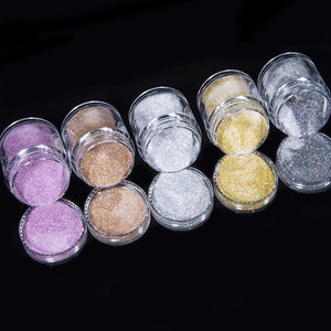 Holographic Acrylic Powder Glitter Gold Silver Dipping Powder Pigment Chrome Nail Art for Acryl Gel Builder Extension