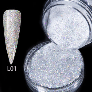 Holographic Acrylic Powder Glitter Gold Silver Dipping Powder Pigment Chrome Nail Art for Acryl Gel Builder Extension
