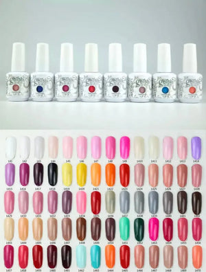 ThinkAtoZ Gelish soak off gel polish Foundation top it off structure gel ph bond displayed in various vibrant and neutral shades