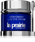 Think AtoZ Ltd La Prairie Skin Caviar eye cream in blue jar with silver lid and applicator