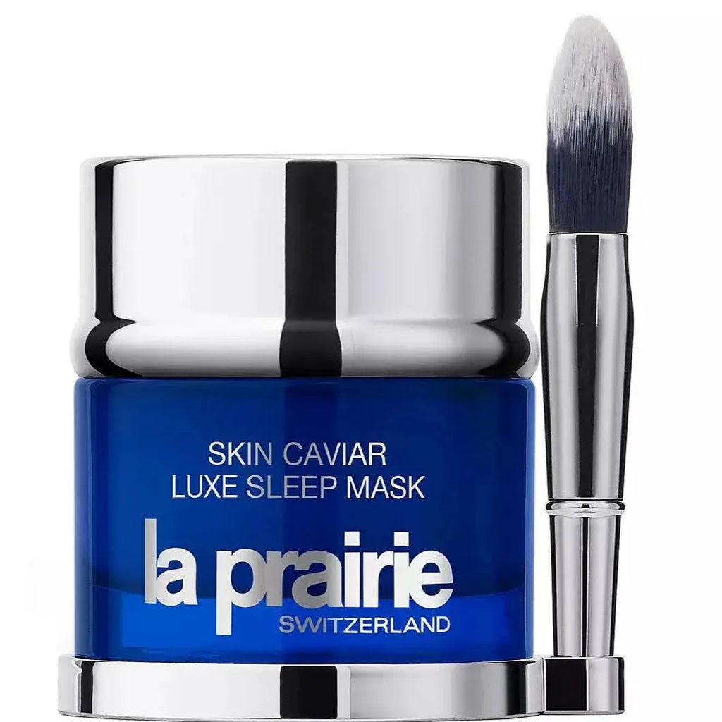 La Prairie Skin Caviar Luxe Sleep Mask wholesale in blue jar with silver lid and applicator brush