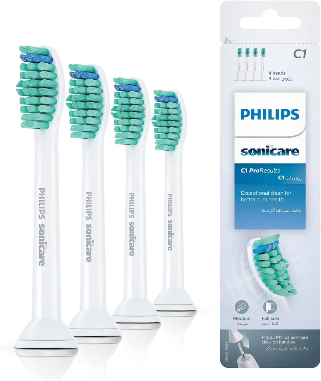 Philips Sonicare C1 Pro Results replacement heads pack with four medium brush heads for effective cleaning
