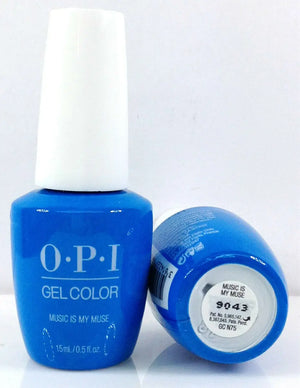 OPI Gelcolor Neon collection gel nail polish in vibrant blue shade Music Is My Muse by Think AtoZ Ltd