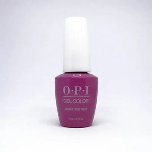 OPI Tokyo gel polish collection vibrant purple gel polish bottle with white cap by Think AtoZ Ltd Arigato ate from Tokyo