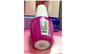 Bright pink bottle from OPI Tokyo gel polish collection by Think AtoZ Ltd with white cap all your dreams in vending machines