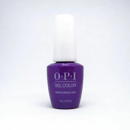 OPI Tokyo gel polish collection purple gel polish bottle with white cap by Think AtoZ Ltd Samarui breaks a nail
