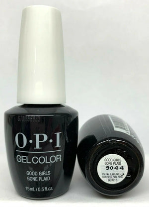 OPI Scotland gel polish collection Good Girls Gone Plaid black gel nail polish bottles