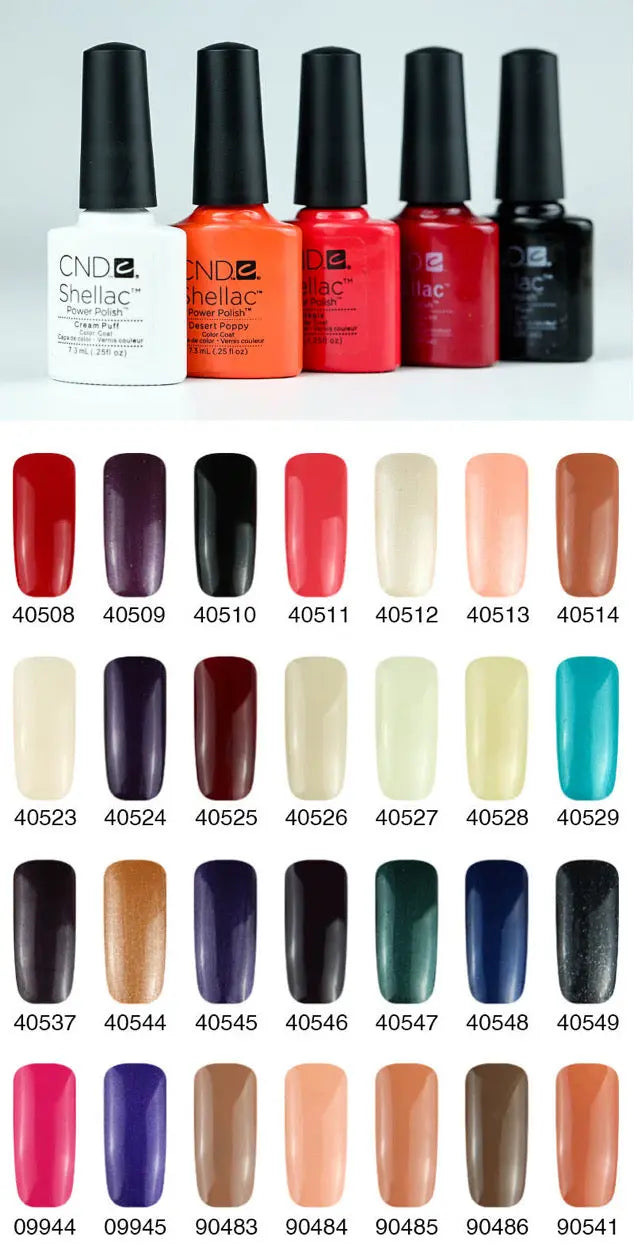 ThinkAtoZ CND Shellac soak off gel nail polish collection with multiple vibrant color options