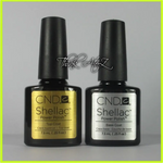 ThinkAtoZ CND Shellac Base Coat and Top Coat Set Duo gel polish bottles with gold and silver labels