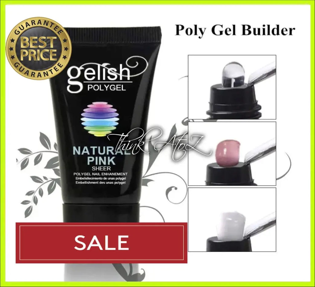 Gelish PolyGel nail extension builder gel in natural pink shade by ThinkAtoZ with best price guarantee