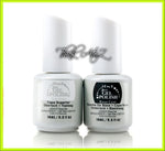ibd Just Gel Polish Top Coat Bast Coat set with white caps for long-lasting soak off nail gel polish