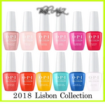 OPI Lisbon GelColor 2018 collection showing twelve vibrant soak off gel nail polish bottles in spring shades