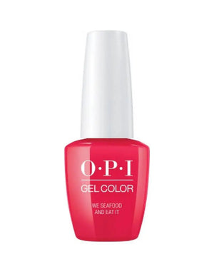 OPI Lisbon GelColor 2018 collection We Seafood and Eat It bright red soak off gel nail polish bottle