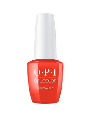 OPI Lisbon GelColor 2018 collection red gel nail polish bottle with white cap