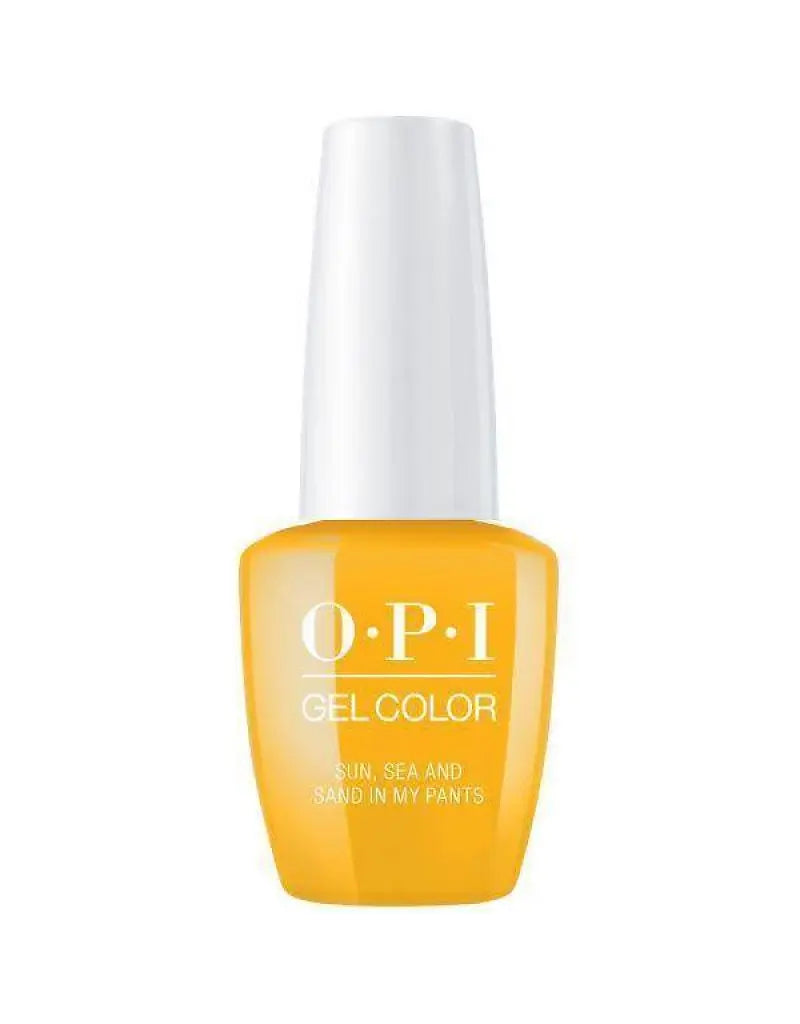 OPI Lisbon GelColor 2018 collection bright yellow gel nail polish bottle Sun Sea and Sand In My Pants