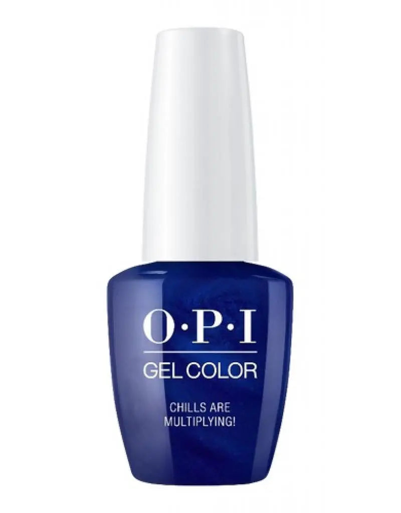 OPI Grease Collection gel polish in dark blue shade Chills Are Multiplying soak off gel nail polish