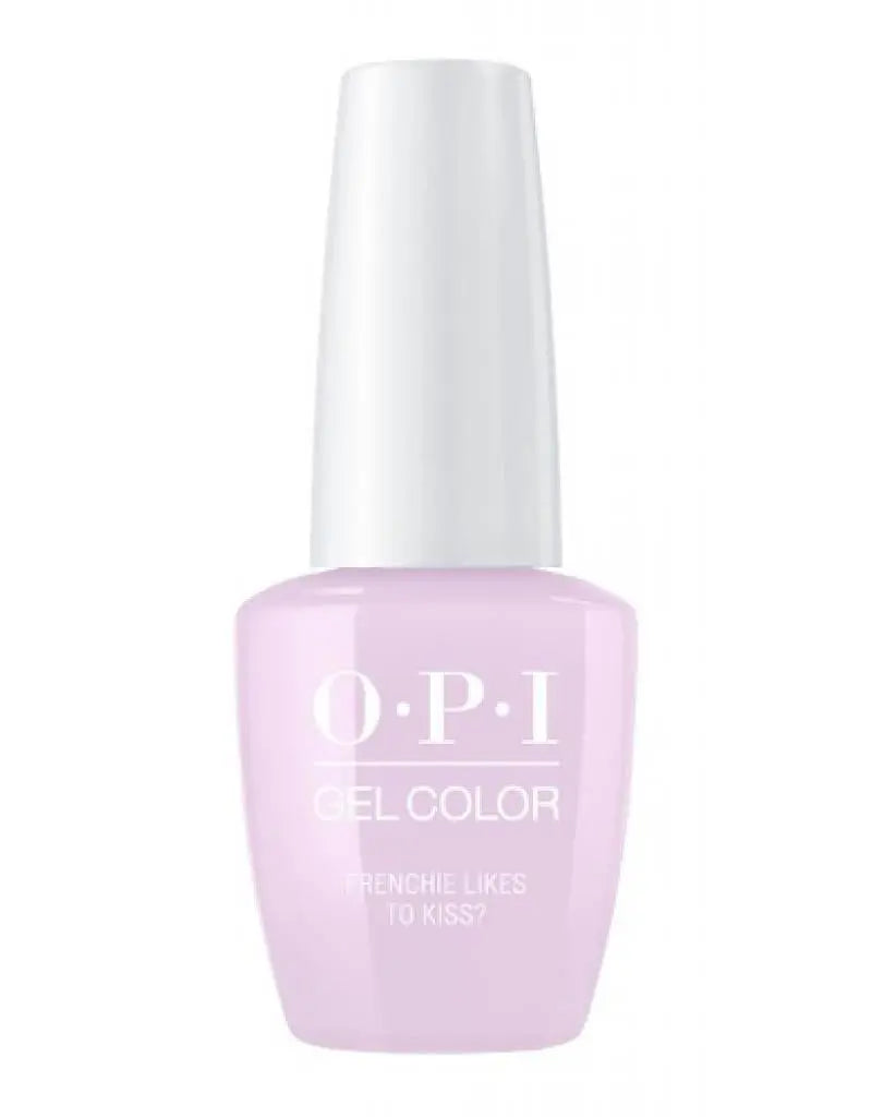 OPI Grease Collection gel polish in light pink shade Frenchie Likes To Kiss bottle