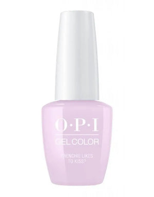 OPI Grease Collection gel polish in light pink shade Frenchie Likes To Kiss bottle