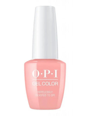 OPI Grease Collection gel polish in soft pink shade from ThinkAtoZ with white cap and clear branding