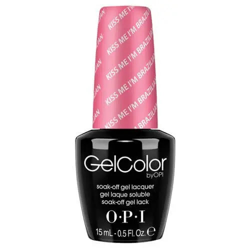 OPI GelColor soak off gel polish bottle in Kiss Me Im Brazilian pink shade by ThinkAtoZ