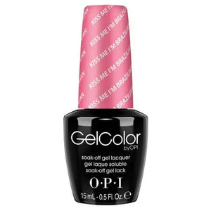 OPI GelColor soak off gel polish bottle in Kiss Me Im Brazilian pink shade by ThinkAtoZ