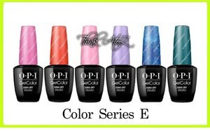 ThinkAtoZ OPI Gelcolor Soak Off Gel Polish Color Series E with six vibrant nail polish shades