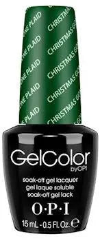 OPI Gelcolor Soak Off Gel Polish green Christmas Plaid bottle with 15ml soak off gel lacquer