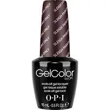 OPI Gelcolor Soak Off Gel Polish in sleek black bottle by ThinkAtoZ for long-lasting nail color sleigh parking only